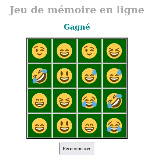 Jeu de mémoire en PHP